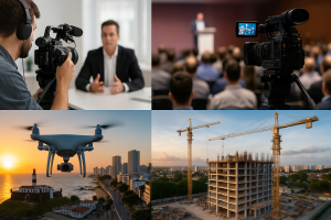 Filmagens corporativas, eventos, imagens aéreas e timelapse